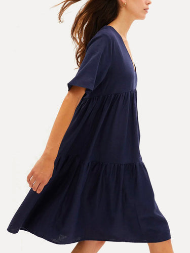 Fresia Hemp Dress - Navy