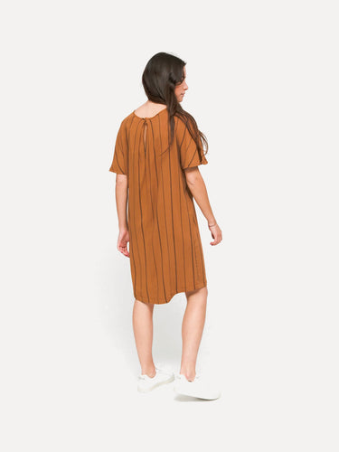 Byron Printed Dress - Brown Sugar Black